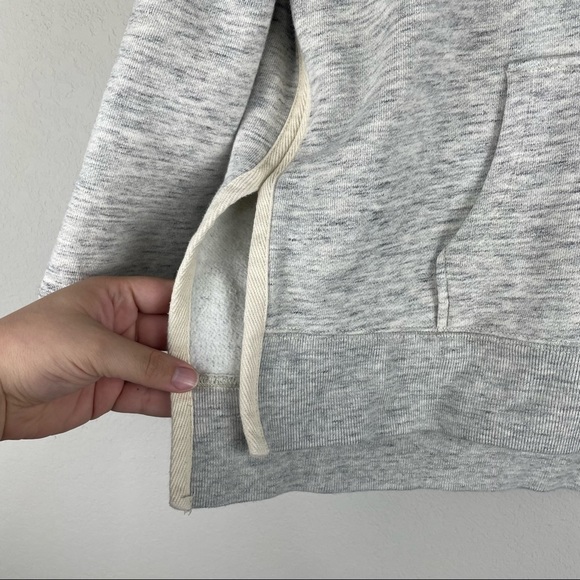 Madewell Light Gray Side Slit Hoodie Sweatshirt Pullover - Picture 4 of 8